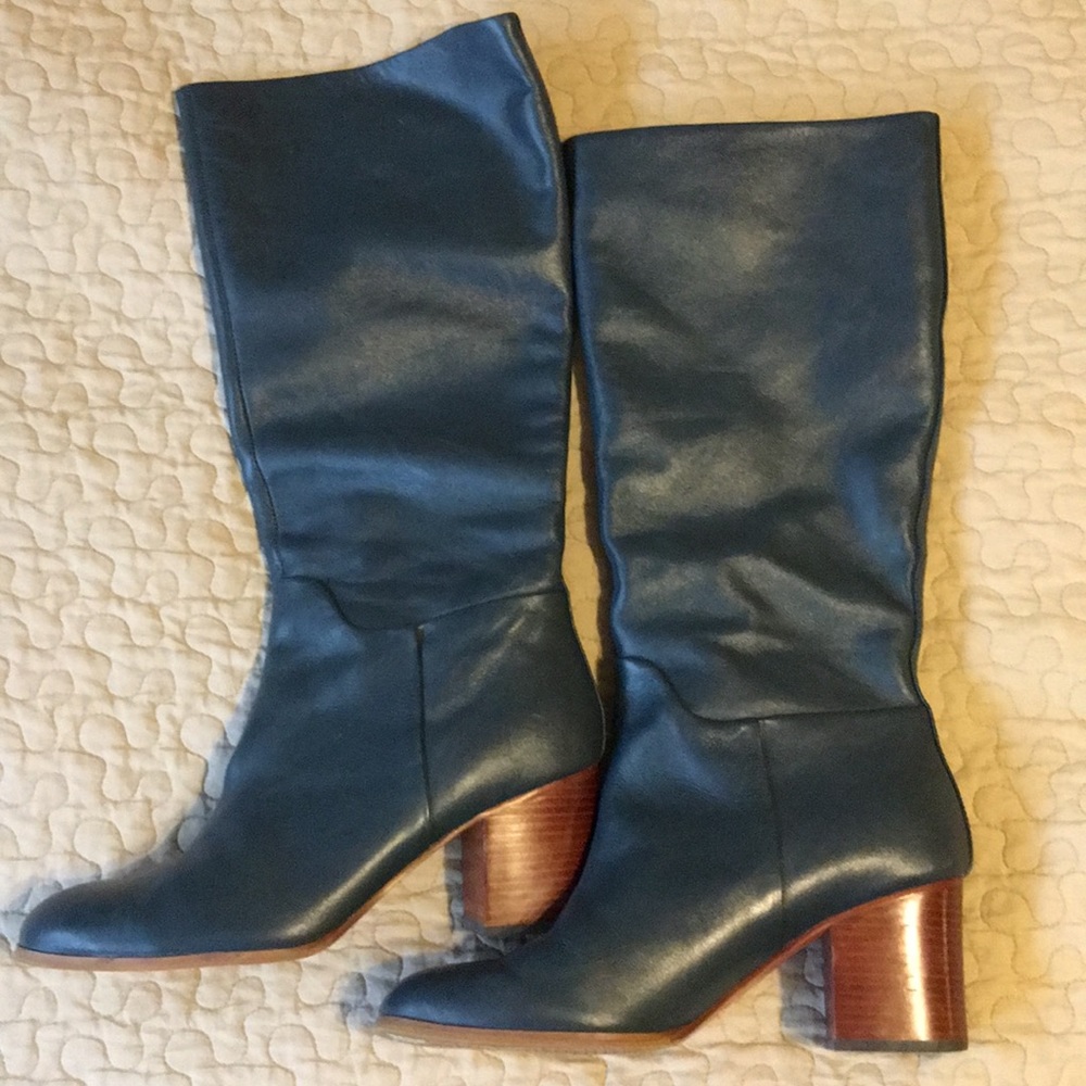 Boden Turquoise Leather Boots